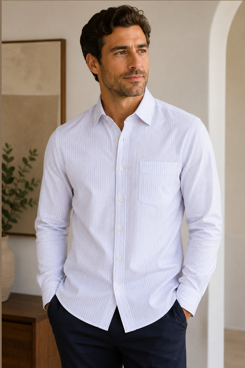 Wholesale,Jakamen, Jakamen Light Blue/White Striped Textured Comfort Fit Shirt, Blue, Extra Small-38-TagS