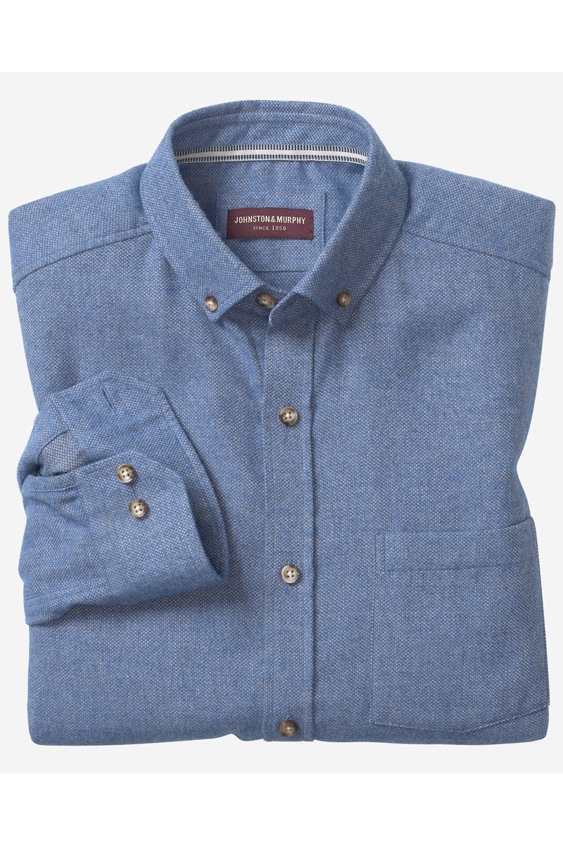 Wholesale,Johnston & Murphy, Johnston & Murphy Navy Brushed Heathered Shirt, Blue, Large-48-TagL