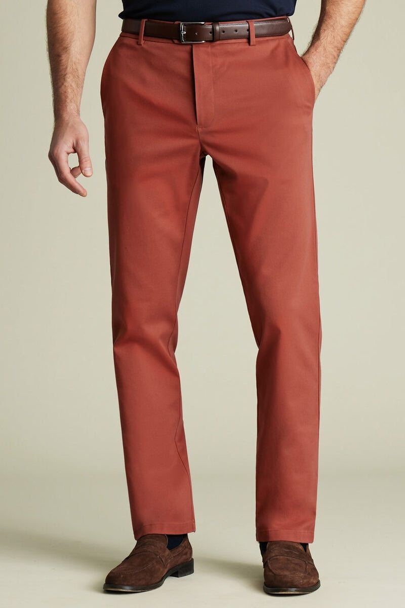 Wholesale,Charles Tyrwhitt, Charles Tyrwhitt Rust Slim Fit Chino Pant, Orange, 30W-30L-Tag30