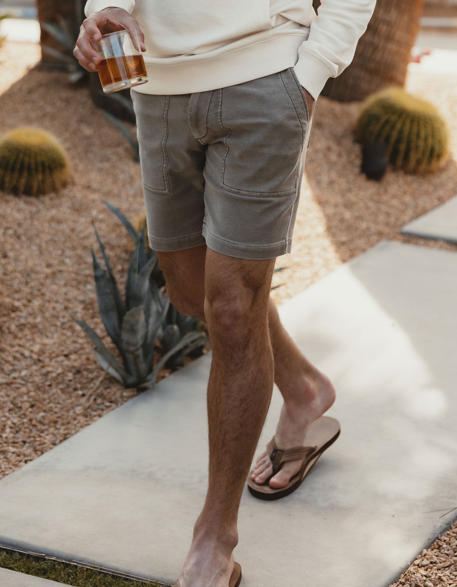 Wholesale,The Normal Brand, The Normal Brand Taupe Comfort Terry Utility Short, Tan, 28W-7L-Tag28