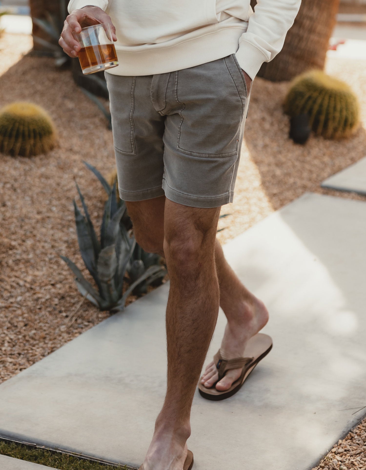 Wholesale,The Normal Brand, The Normal Brand Taupe Comfort Terry Utility Short, Tan, 32W-7L-Tag32