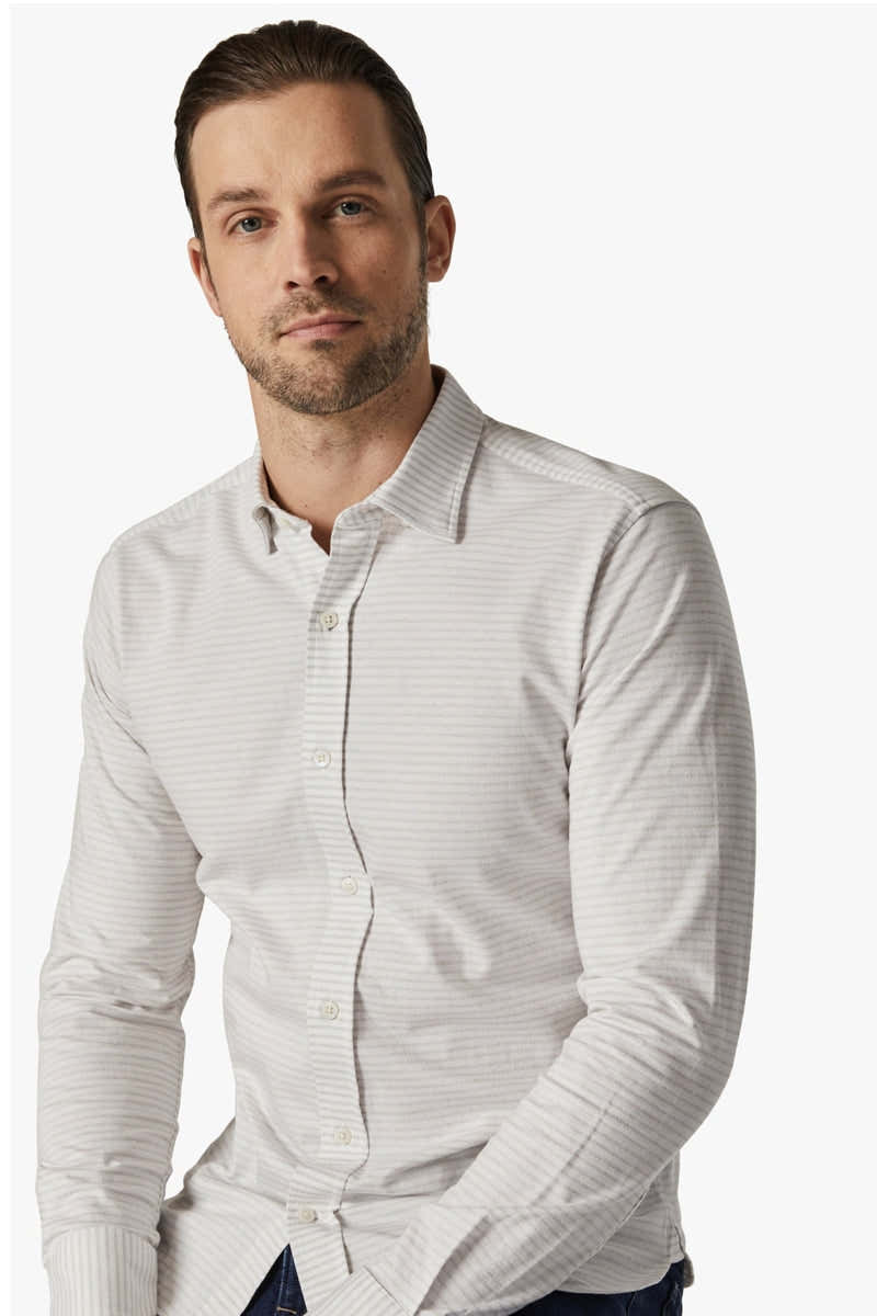 Wholesale,34 Heritage, 34 Heritage Taupe Horizontal Stripe Jacquard Shirt, Tan, Small-42-TagSMedium-46-TagMLarge-48-TagLExtra Extra Large-54-TagXXLExtra Large-50-TagXL