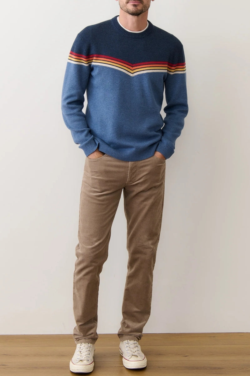 Wholesale,Marine Layer, Marine Layer Navy Colorblock Multi Stripe Fleece Sweater, Blue, Extra Large-48-TagXL