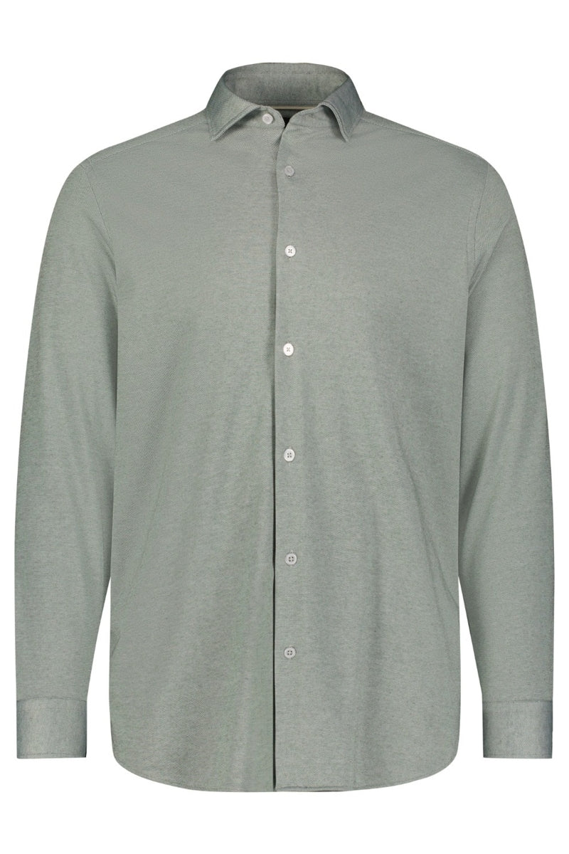 Luchiano Visconti Green All Way Stretch Micro Melange Knit Shirt