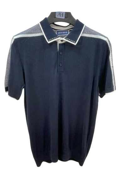 Wholesale,American Heritage, American Heritage Navy with White Contrast Knit Polo, Blue, Extra Large-46-TagXL