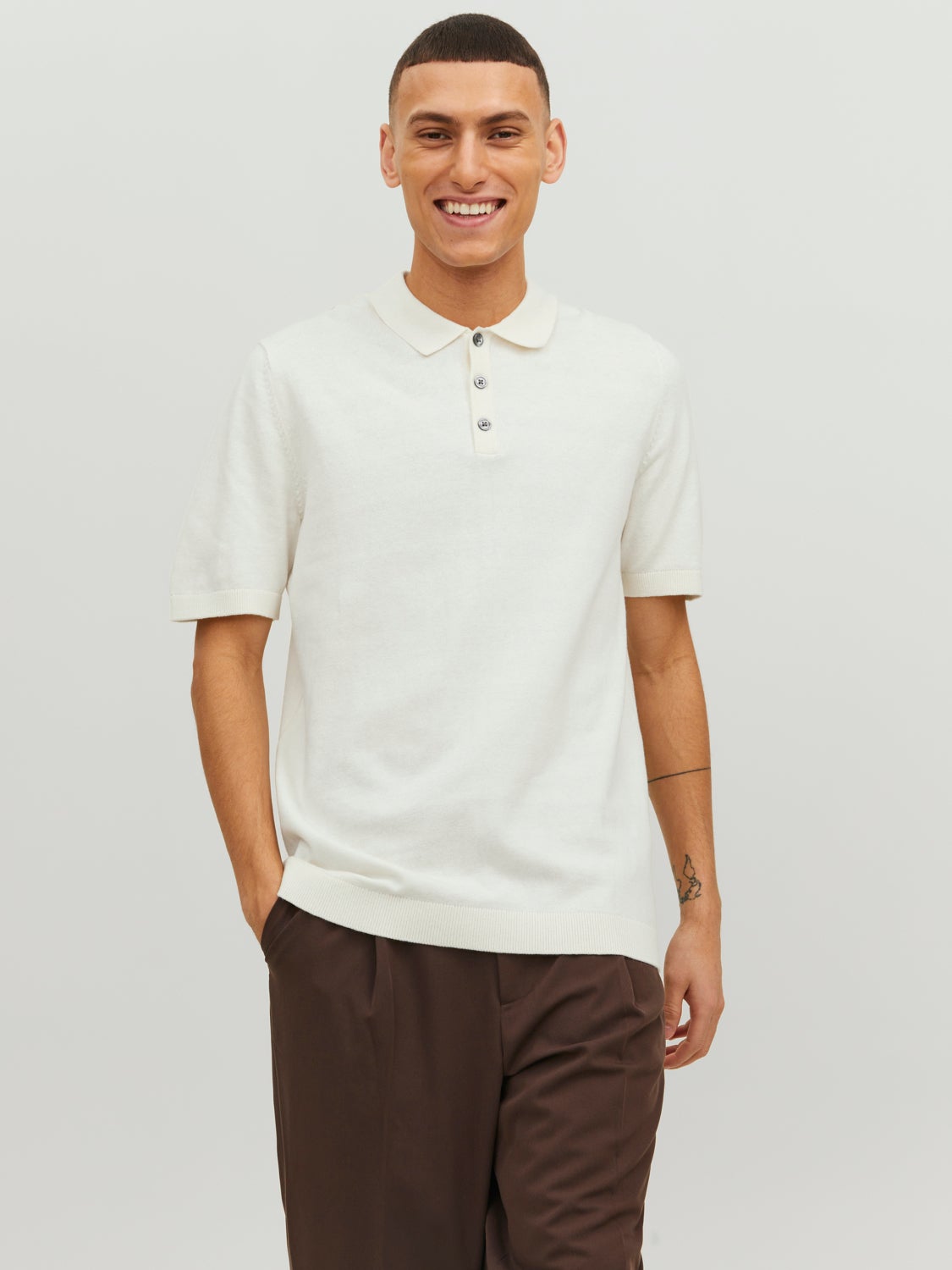 Wholesale,Jack & Jones, Jack & Jones White Short Sleeve Polo, White, Large-44-TagLSmall-39-TagMSmall-40-TagSSmall-36-TagXS