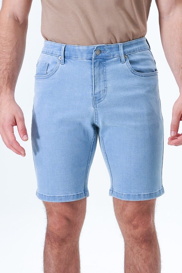 Eubi Light Blue Wash Air-Flex Jean 9" Shorts