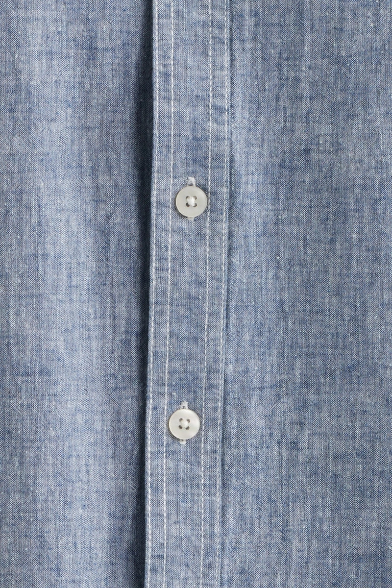 Wholesale,James Campbell, James Campbell Navy Cotton/Linen Blend Shirt, Blue, Extra Extra Large-53-TagXXL