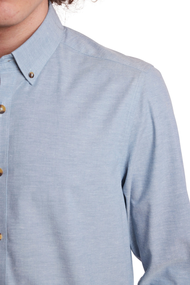 Wholesale,Paisley & Gray, Paisley & Gray Blue Chambray Button Down Shirt, Blue, Large-44-TagL