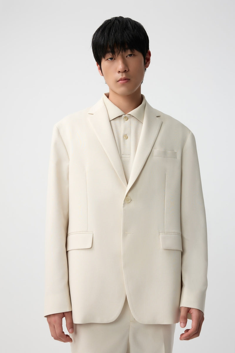 Direct From Brand,FYNE, FYNE Off-White Linen Feel Half-Lined Blazer, White, Large-46-TagL