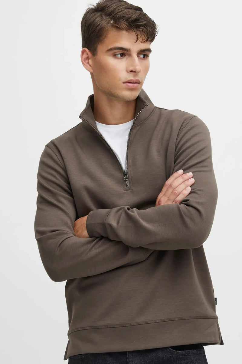 Wholesale,Casual Friday, Casual Friday Brown Knit Qtr Zip, Brown, Large-44-TagL