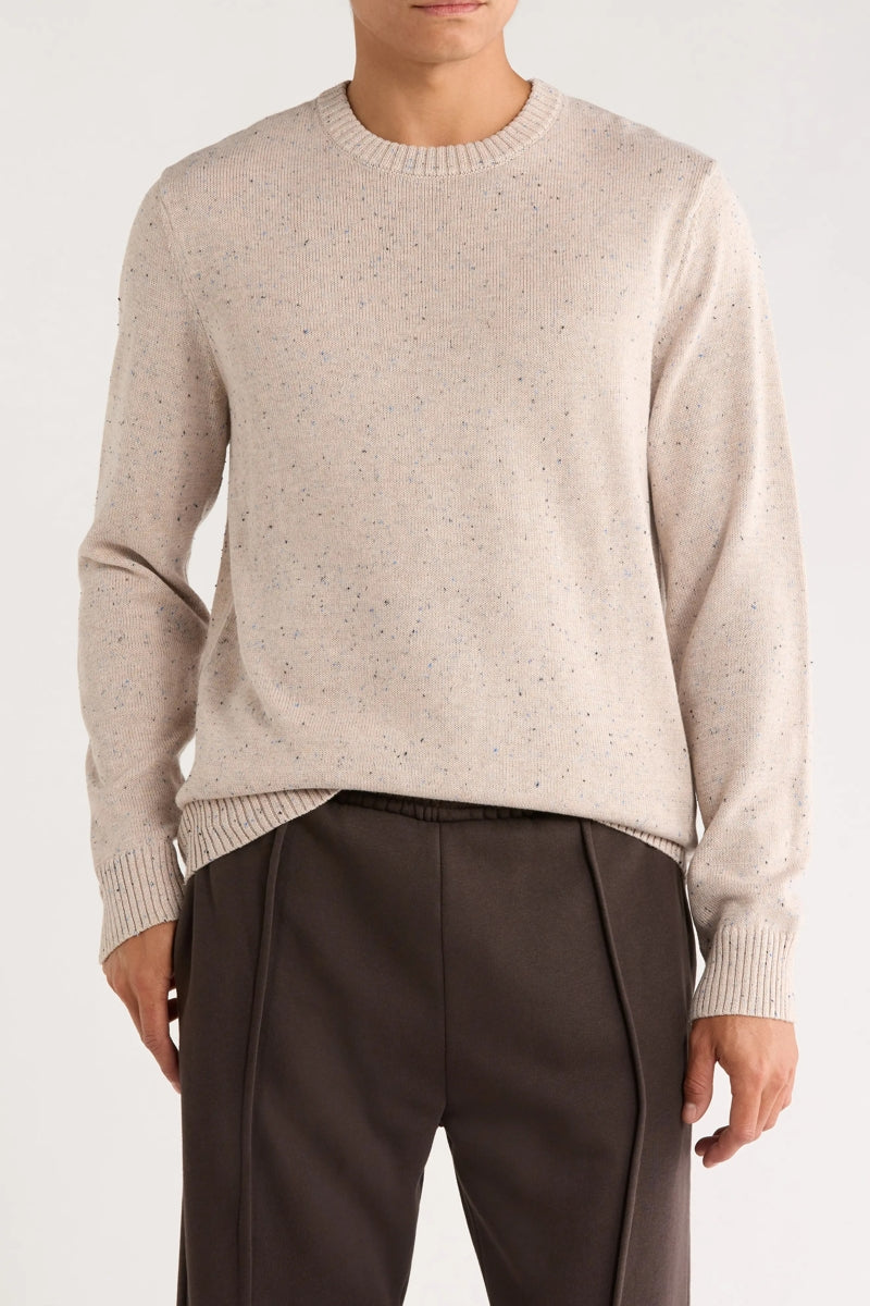 Wholesale,James Campbell, James Campbell Sand Speckled Cotton Knit Sweater, Tan, Small-40-TagSMedium-43-TagMLarge-45-TagLExtra Large-48-TagXLExtra Extra Large-50-TagXLExtra Extra Large-50-TagXXL