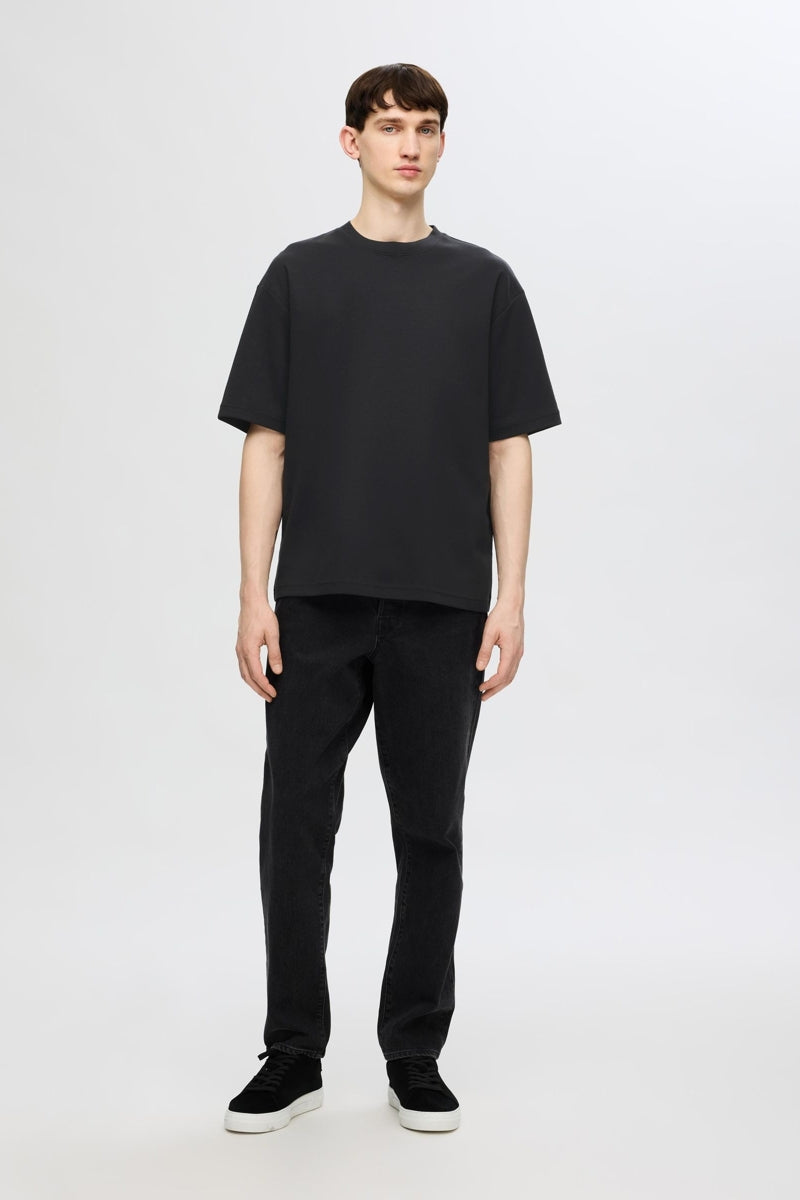 Wholesale,Selected Homme, Selected Homme Black Dropped Shoulders T-Shirt, Black, Medium-46-TagM