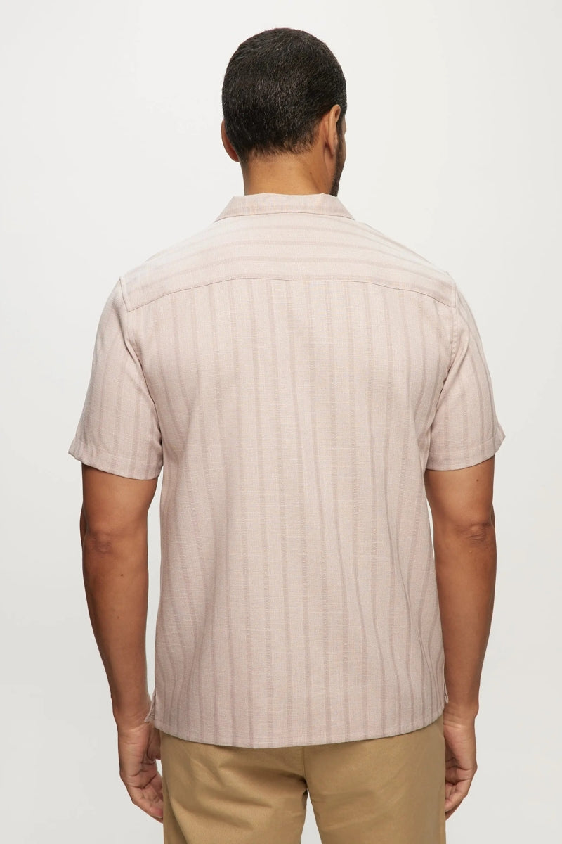 Faire,Julian & Mark, Julian & Mark Blush Stripe Dobby Camp Shirt, Tan, Large-46-TagLSmall-41-TagSMedium-43-TagMExtra Large-49-TagXLExtra Extra Large-53-TagXXL