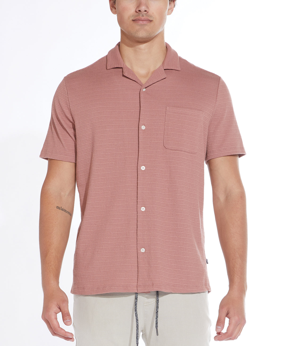 Wholesale,Civil Society, Civil Society Light Brown Matelassé Knit Textured Shirt, Brown, Large-45-TagL