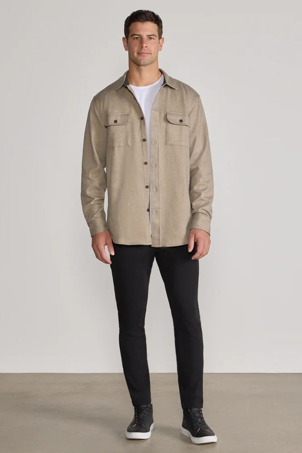 BYLT Tan Twill Stretch Shacket