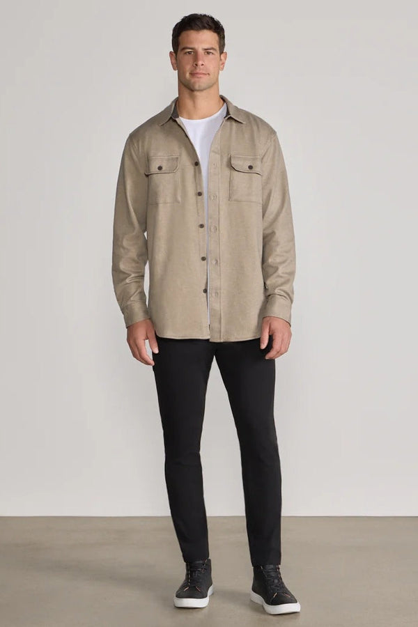 BYLT Tan Twill Stretch Shacket