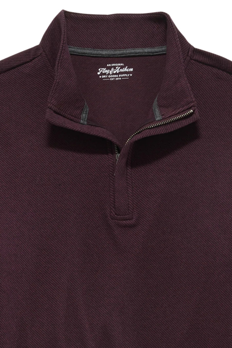 Wholesale,Flag & Anthem, Flag & Anthem Maroon Twill Knit Mock Qtr Zip, Red, Medium-43-TagMLarge-46-TagLExtra Large-49-TagXLExtra Extra Large-52-TagXXLSmall-40-TagS