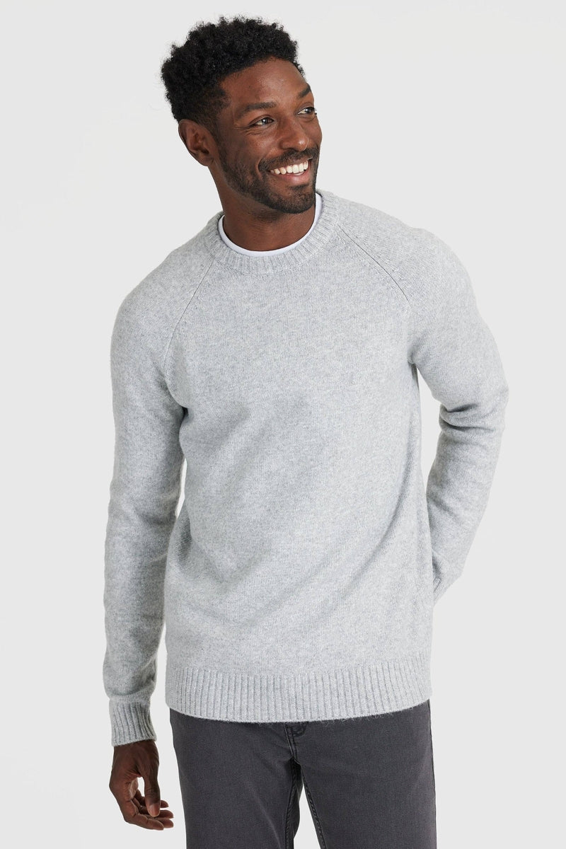 Faire,True Classic, True Classic Heather Grey Crewneck Sweater, Grey, Large-44-TagL
