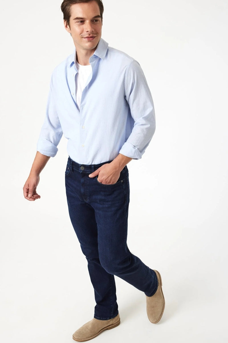 Wholesale,Mavi, Mavi Midnight Brushed Supermove Zach Straight Leg Jeans, Blue, 33W-34L-Tag33