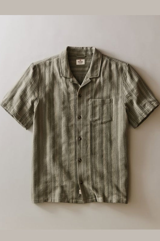 Wholesale,Marine Layer, Marine Layer Olive Dobby Textured Resort Shirt, Green, Medium-44-TagMLarge-46-TagLExtra Large-50-TagXLExtra Extra Large-54-TagXXL