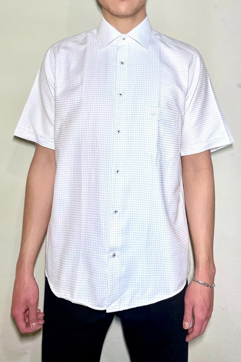 Wholesale,Jakamen, Jakamen White with Black Windowpane Rolled Cuff Shirt, White, Extra Large-48-TagXLExtra Extra Large-52-TagXXLExtra Extra Large-50-TagXXLLarge-46-TagLMedium-44-TagM