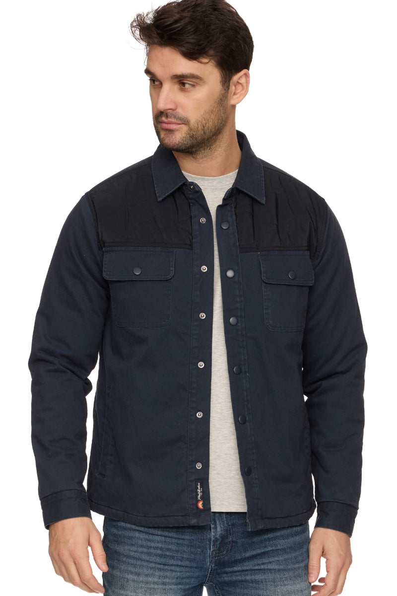 Wholesale,Flag & Anthem, Flag & Anthem Navy Mixed Media Filled Jacket, Blue, Large-50-TagL