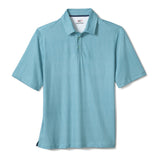 Johnston & Murphy Aqua Green Geo Print XC4 Short Sleeve Golf Polo