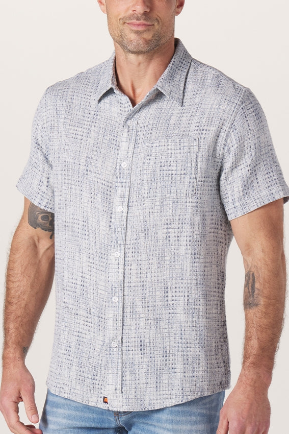Wholesale,The Normal Brand, The Normal Brand Light Blue Woven Shirt, Blue, Small-40-TagS