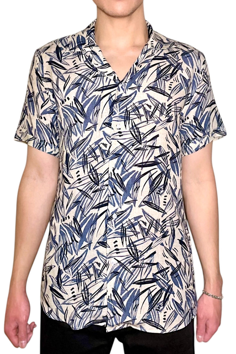 Wholesale,Jakamen, Jakamen Sapphire Blue Abstract Leaf Print Shirt, Blue, Extra Large-48-TagXLExtra Extra Large-50-TagXXLExtra Small-38-TagXSSmall-41-TagSMedium-44-TagMLarge-46-TagL