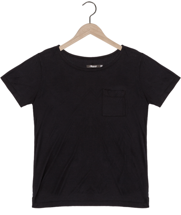 Reese De Luca Black 100% Bamboo Jersey Scoop Neck T-Shirt