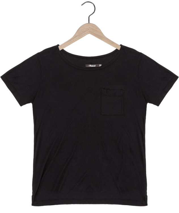 Reese De Luca Black 100% Bamboo Jersey Scoop Neck T-Shirt