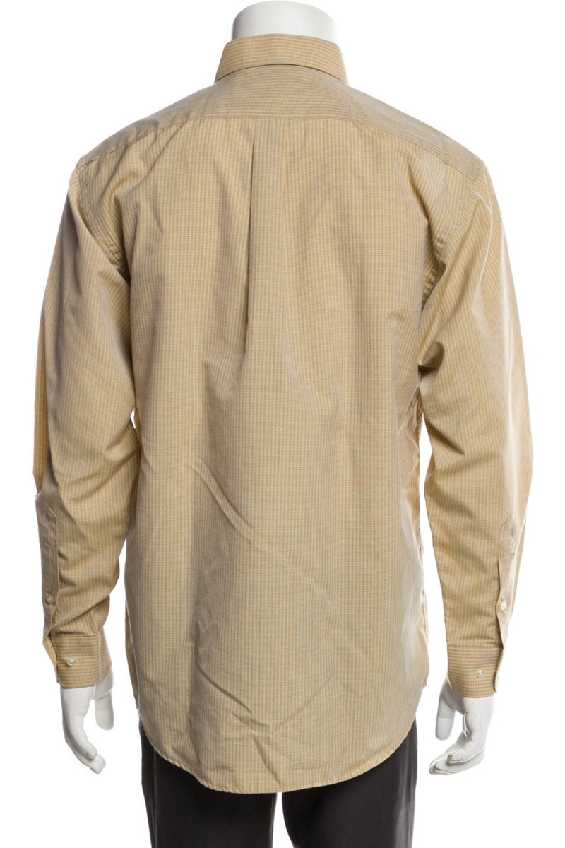 RealReal,Dunhill, Dunhill Yellow/Blue Striped Dress Shirt, Yellow, Large-44-TagL