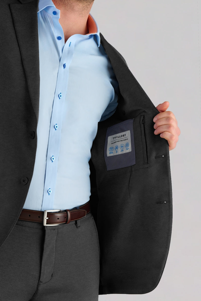 Wholesale,Twillory, Twillory Charcoal Japanese Stretch Performance Blazer, Grey, Medium-40-Tag40