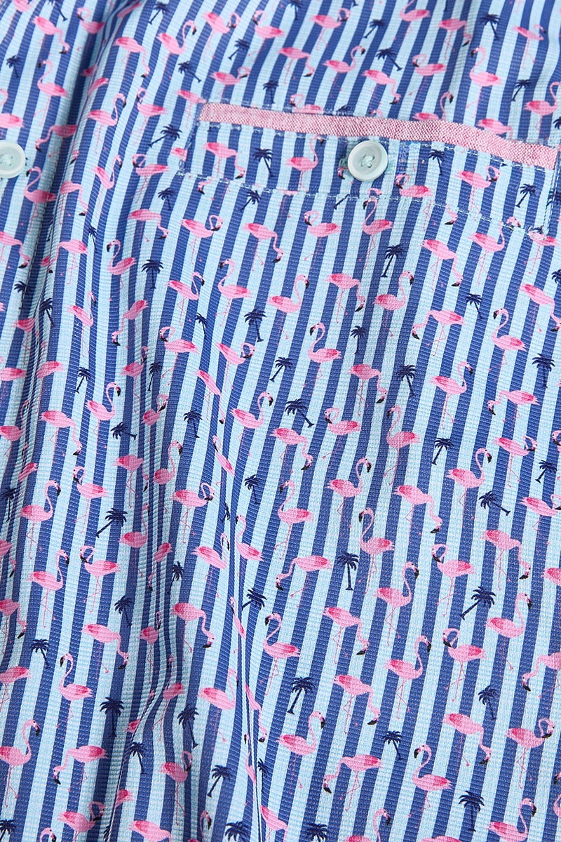 Wholesale,Nicoby Age of Wisdom, Nicoby Age of Wisdom Navy/Pink Flamingo Printed Striped Shirt, Blue, Medium-45-TagMLarge-47-TagLExtra Large-49-TagXL