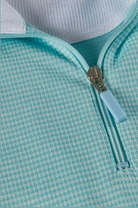 Wholesale,Nicoby Age of Wisdom, Nicoby Age of Wisdom Turquoise Houndstooth Quarter Zip Pullover, Blue, Small-41-TagSMedium-44-TagMLarge-46-TagLExtra Large-48-TagXLExtra Extra Large-51-TagXXL