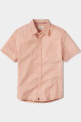 The Normal Brand Pastel Orange Dobby Short Sleeve Button Up Shirt