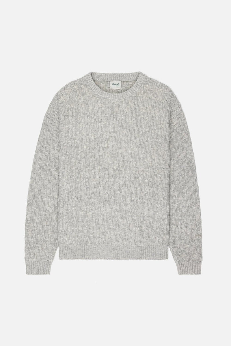 Wholesale,Kuwalla, Kuwalla Light Grey Basketweave Crewneck Sweater, Grey, Large-46-TagL