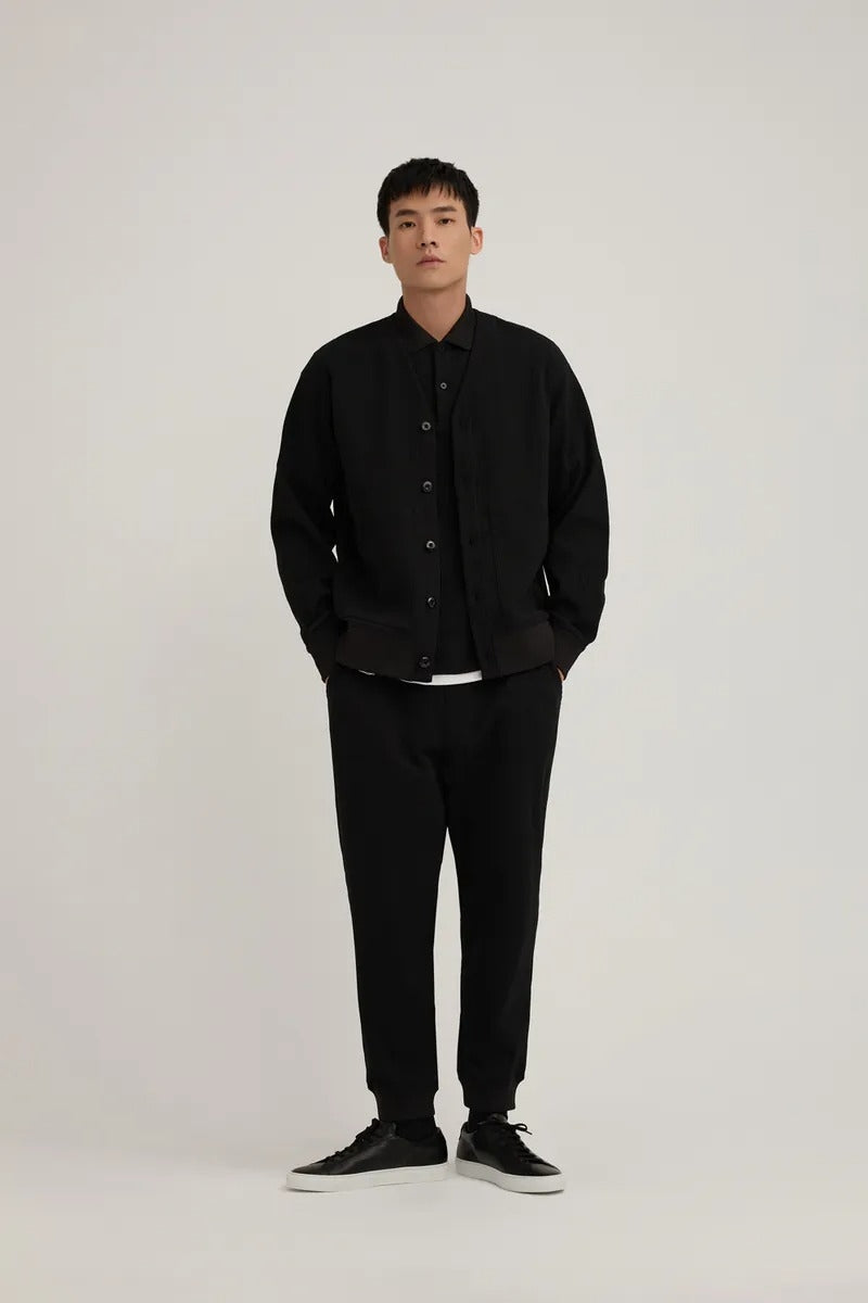 Direct From Brand,FYNE, FYNE Black Knit Waffle Weave Cardigan, Black, Extra Large-48-TagXL