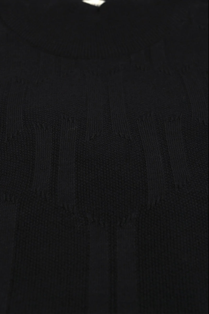 Wholesale,Jakamen, Jakamen Black Mockneck Textured Sweater, Black, Small-37-TagS