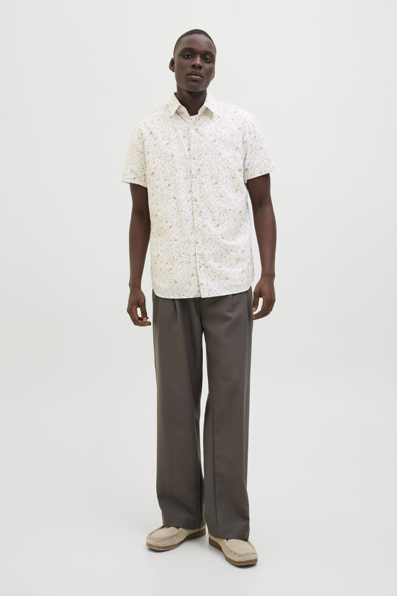 Wholesale,Jack & Jones, Jack & Jones White/Tan Abstract Floral Print Shirt, White, Large-45-TagLMedium-43-TagMExtra Large-48-TagXL