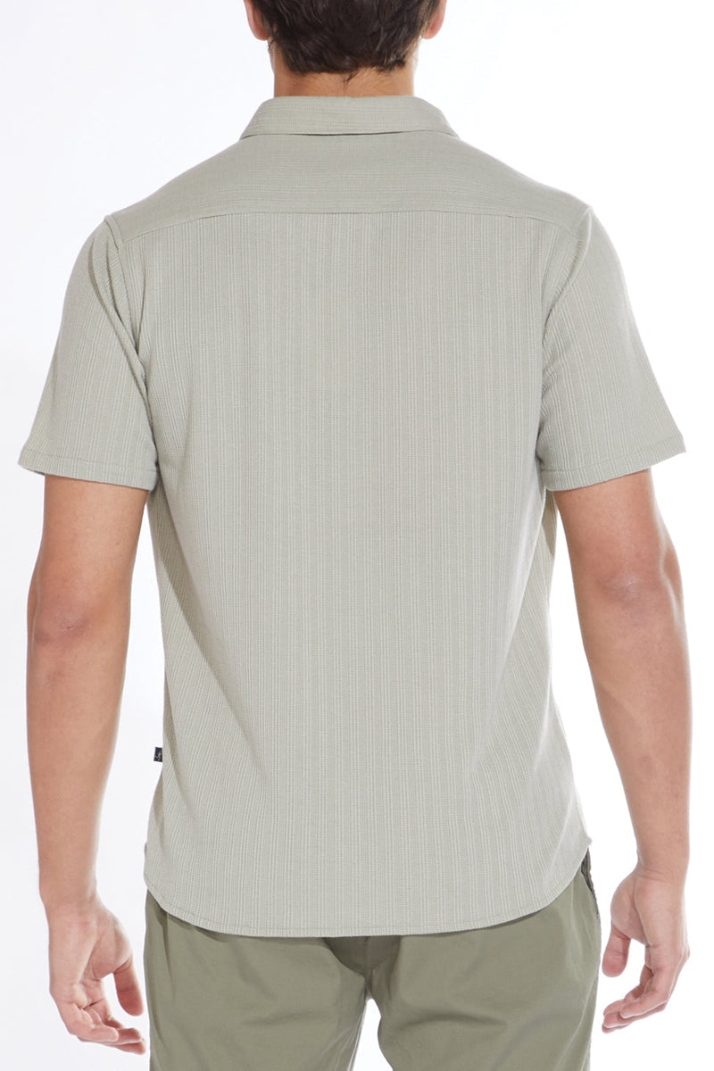 Wholesale,Civil Society, Civil Society Sage Green Knit Striped Jacquard Short Sleeve Shirt, Green, Small-39-TagSMedium-41-TagMLarge-44-TagLExtra Extra Large-48-TagXXLMedium-42-TagMExtra Large-46-TagXLSmall-40-TagS