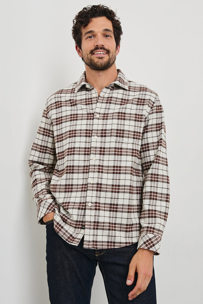 Wholesale,Rails, Rails Sandalwood Brushed Flannel Overshirt, Brown, Medium-44-TagMLarge-46-TagL