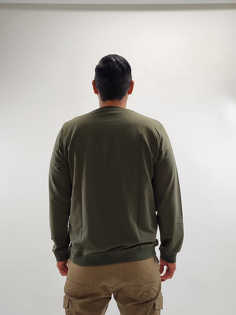 Jakamen Sage Green Textured Long Sleeve Sweatshirt