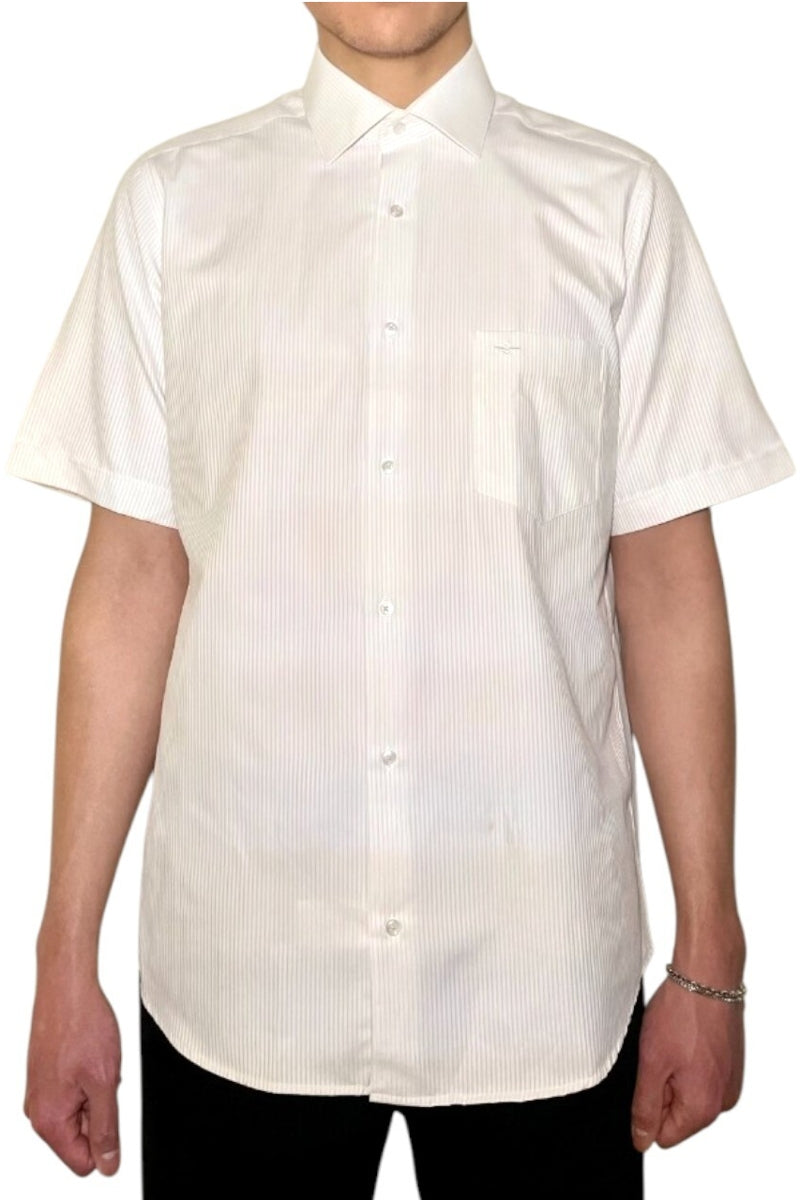 Wholesale,Jakamen, Jakamen White Striped Classic Fit Shirt, White, Medium-44-TagM