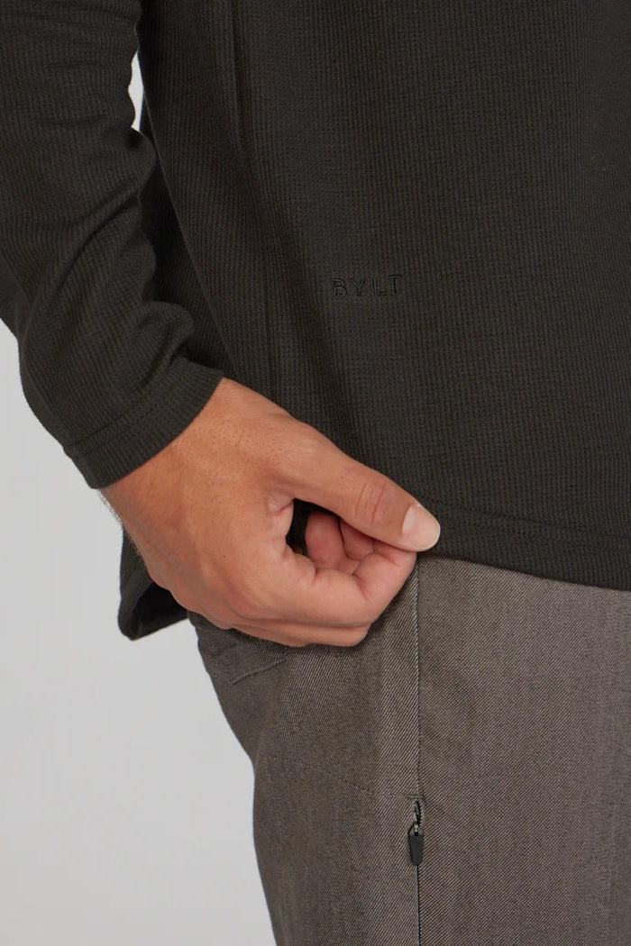 Wholesale,BYLT, BYLT Black Thermal Drop-Cut Hoodie, Black, Medium-40-TagMLarge-43-TagL