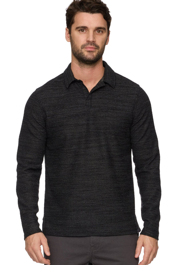 Flag & Anthem Heather Black Knit Polo