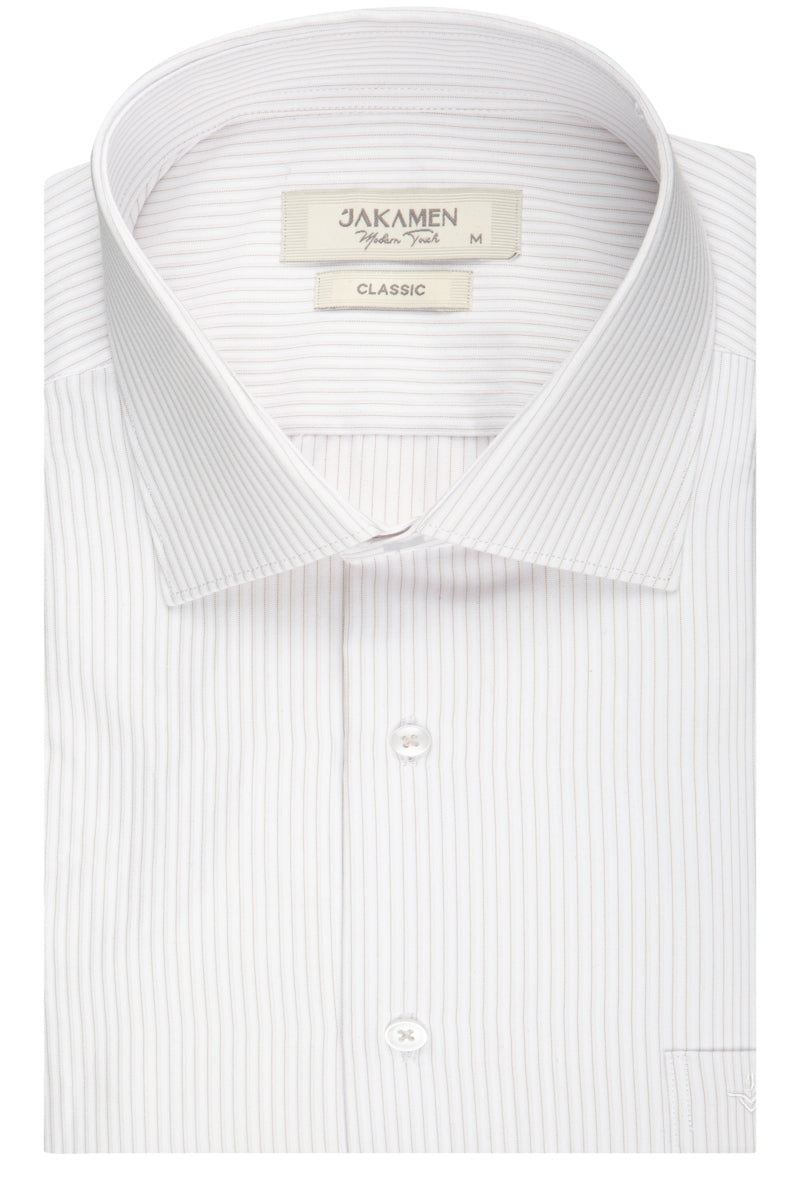 Wholesale,Jakamen, Jakamen White Textured Striped Rolled Cuff Shirt, White, Extra Extra Large-52-TagXXL