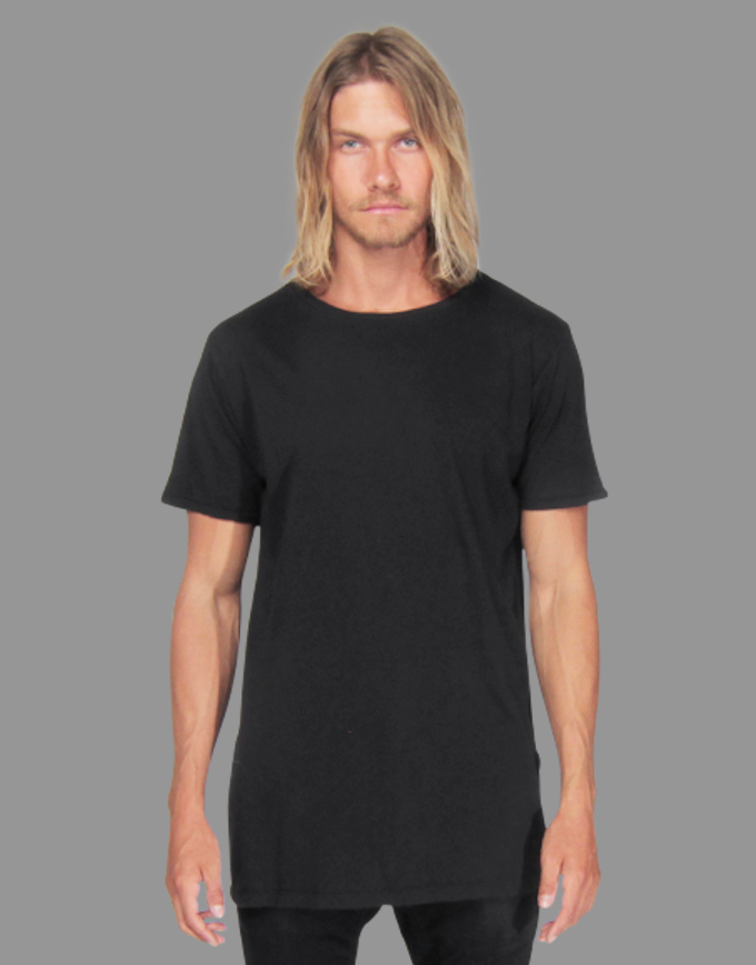Wholesale,Reese De Luca, Reese De Luca Black Jersey T-Shirt with Chain Slit Pocket, Black, Medium-42-TagXL