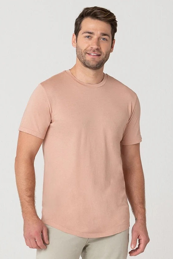 Faire,Swet Tailor, Swet Tailor Pearl Blush Garment-dyed T-Shirt, Pink, Large-43-TagL